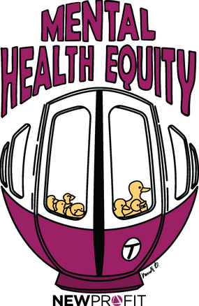 2023 | Crowded train tote bag illustration for client New Profit (1/2)