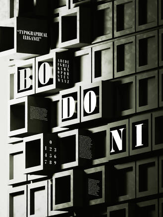 Bodoni Type Specimen Poster 3D | 2024