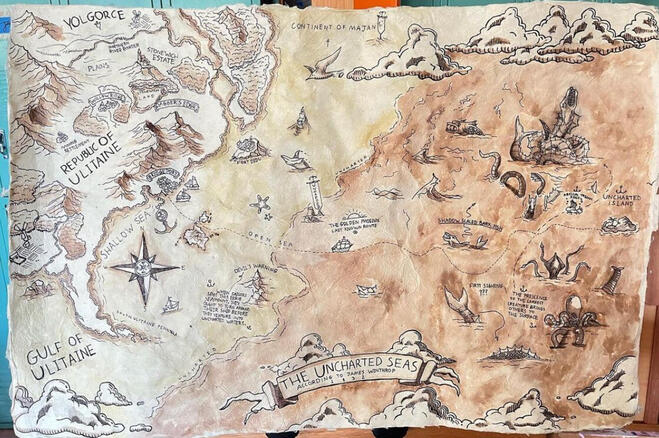 Vintage Map illustration made with Ink and watercolor | 2023